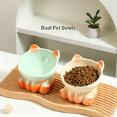 Elevated Tilted Ceramic Cat Bowl