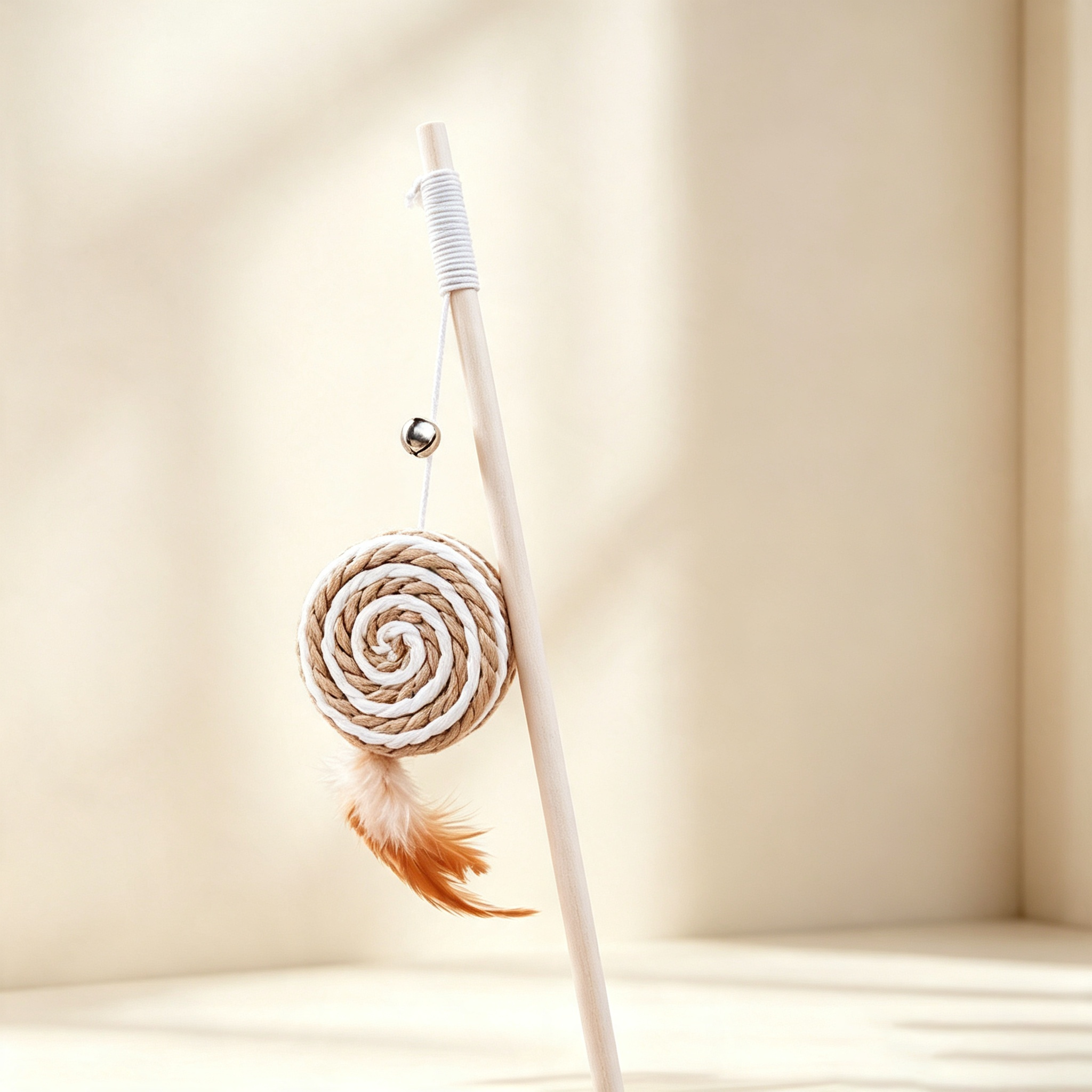 Wooden Feather Cat Teaser Wand Set